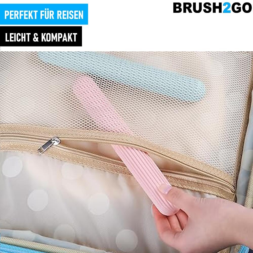 BRUSH2GO Tannbørsteetui Transport- og oppbevaringsboks 2 stk. sett