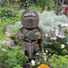 Knight Gnomes Garden Statue Guard Cross Templar Dwarf Guard Armor Samurai Miniature European Knight Resin Decoration Accessories
