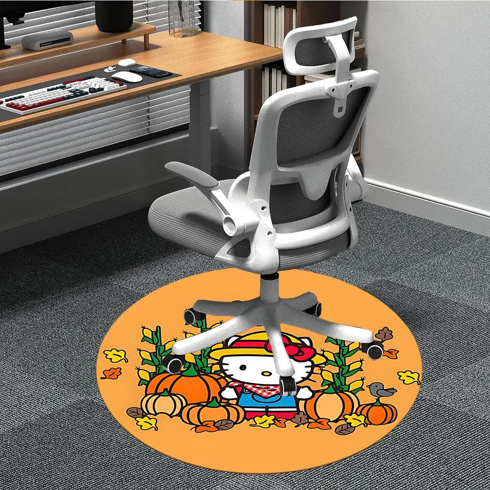 

1PC Hello Kitty Office Round Rug, Non-slip, Soft and Durable Office Rug for Interior Decoration, Perfect for Office yy250915005 80cm by 80cm