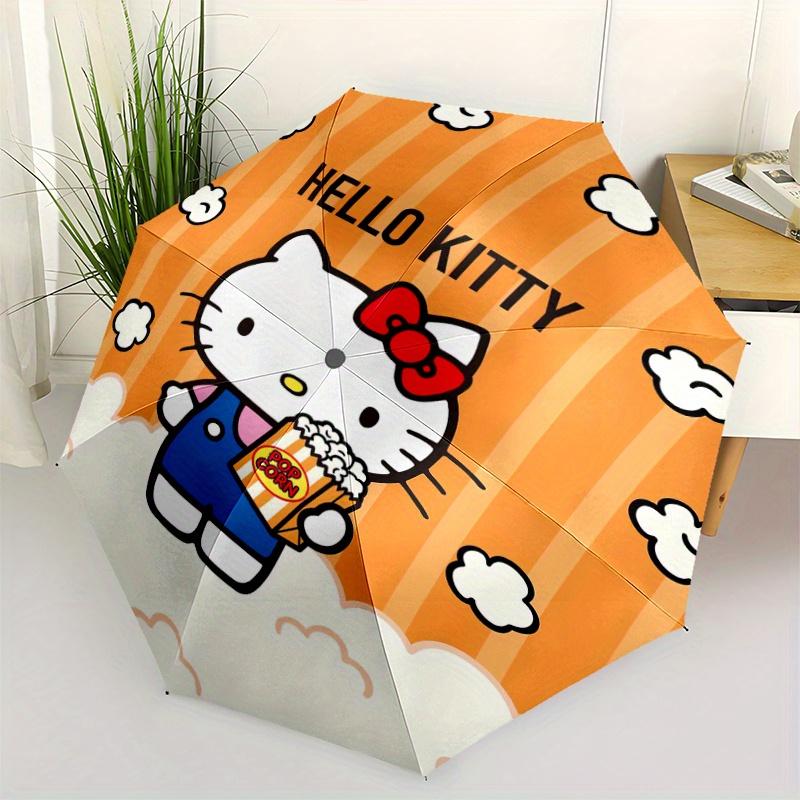 

Popcorn Hello Kitty Durable Cartoon Folding Umbrella, Portable 3-Fold Compact Umbrella for Men and Women, Suitable for Travel or Daily Use.Y082