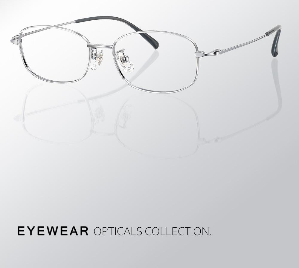 High-Intelligence Silver Ultralight Pure Titanium Narrow Eyeglasses for Women, Square/Round Face, Model 8933