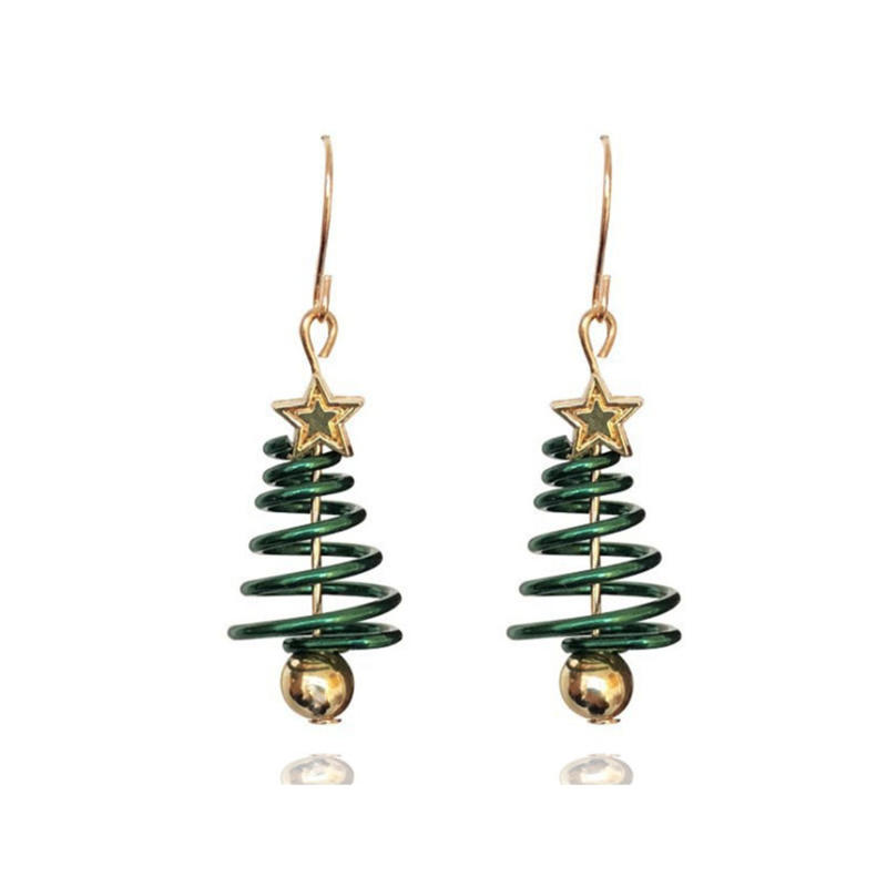 Dainty Christmas Dangle Earrings for Women Cute Jingle Bell Christmas Tree Drop Earrings Holiday Christmas Jewelry Gift