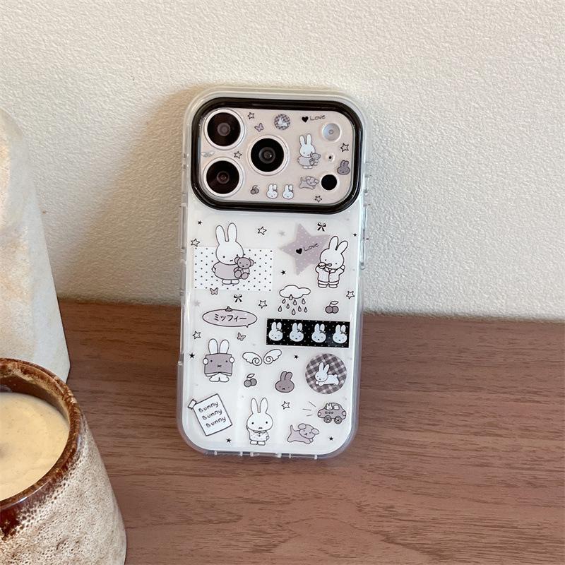 Adorable Cartoon Rabbit Stickers for iPhone 17, 16 Pro Max, 15 Pro Cases iPhone 16 Pro Max