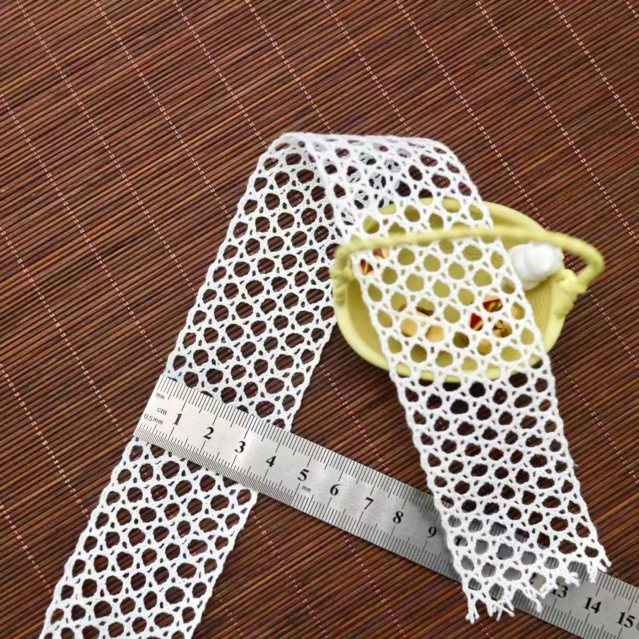 Двусторонняя кружевная сетка хлопчатобумажная кружевная нить, вышитое кружево для талии, одежды, рубашек, декоративное кружево 4 см S0592