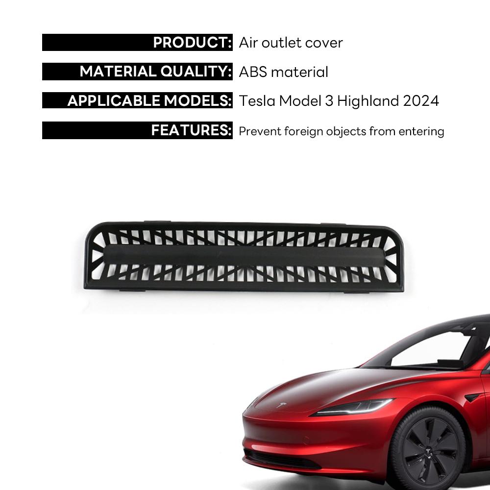 For Tesla New Model Y Launch Juniper 2025 3+ Highland 2024 Rear Air Outlet Cover Rear Air Conditioning Vent Protective Cover
