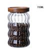 Kitchen High Borosilicate Glass Sealed jar Canister Glass Container Wood Lid Food Storage Jar Coffee Bean Wheaten Grain Oat Can