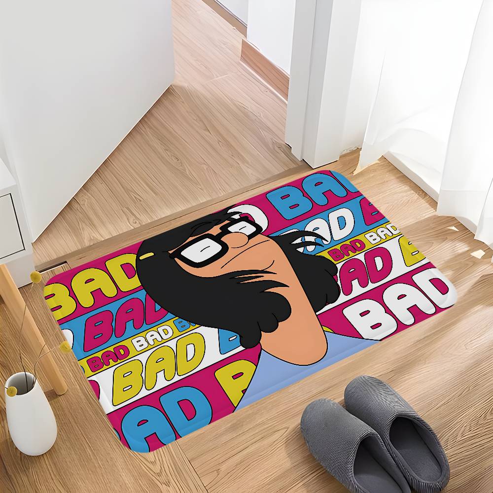 Cartoon B-Bobs Anime BurgersES Entrance Door Mat Washable Non-Slip Living Room Sofa Chairs Area Mat Kitchen Welcome Doormat