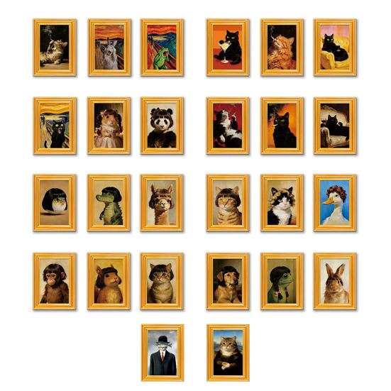 Wooden Photo Frame Refrigerator Magnet Animal Frame Fridge Magnet Home Office Whiteboard Decorative Accessories Humorous Gift