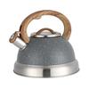 Whistling Kettle Tea Maker Cookware for Stovetop Top with Wood Folding Handle