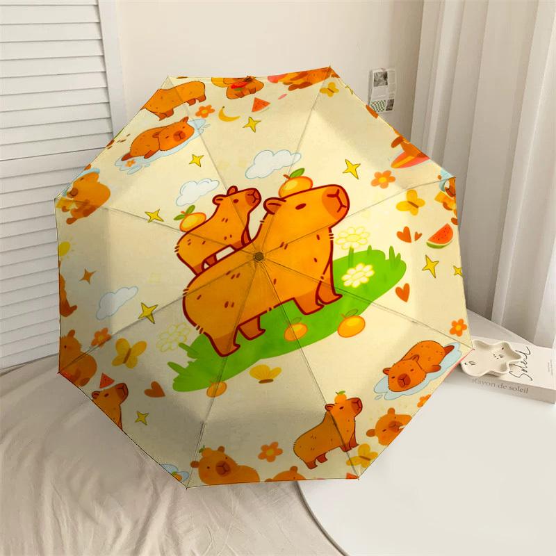 1pc Capybara Summer Pattern Umbrella Design Automatic Opening and Closing Umbrella, High-quality Travel Umbrella,  C1128153