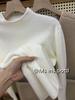 Fresh & Unique Green Bean Knit Sweater: Skin-Brightening, Semi-High Neck, Long-Sleeved, Slim-Fit for Autumn/Winter