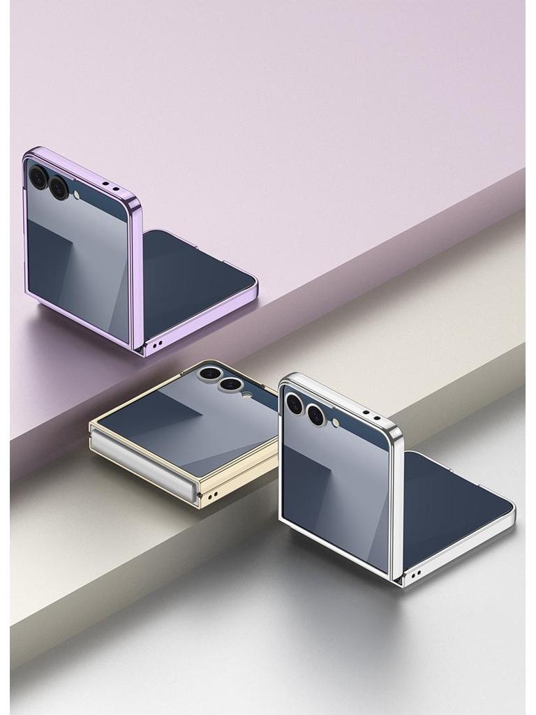 Samsung Z Flip7/6/5 Galvanisiert Transparente Faltbares Handyhülle - PC Hartschale Anti-Drop Schutzhülle