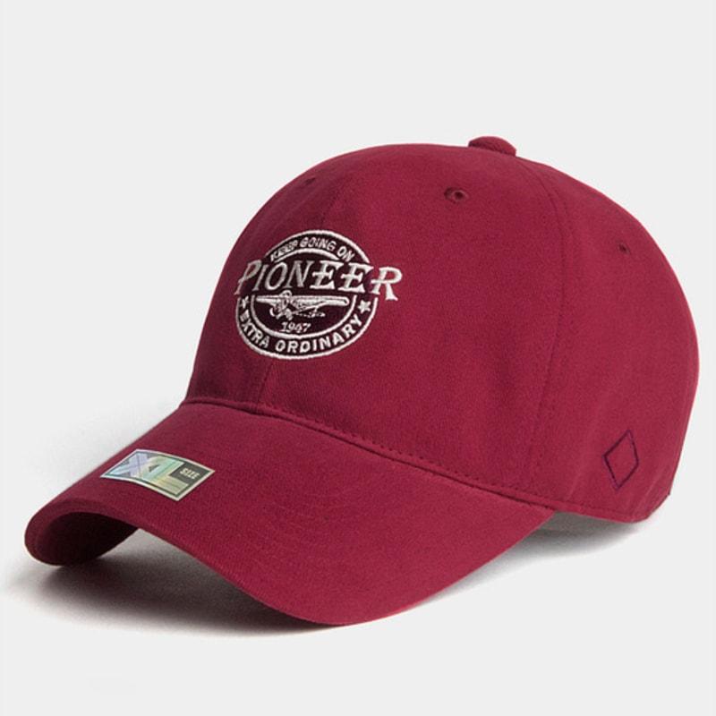 

PLATEAU Big Size Peach Fabric Ball Cap XL PION CAP DARK RED Dark Red