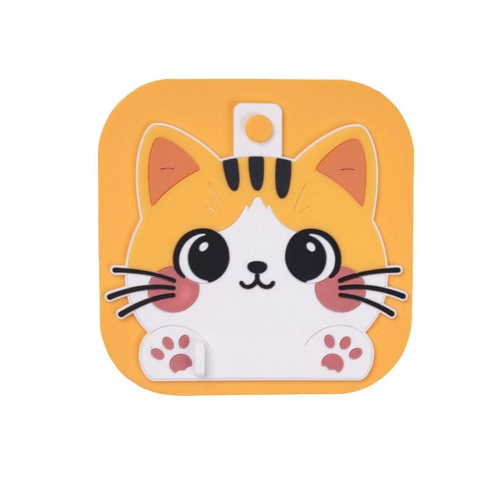 

Reusable Floor Drain Sticker Cute Kitty Kitchen Sink Strainers for Bathroom Hair Collection жовтий