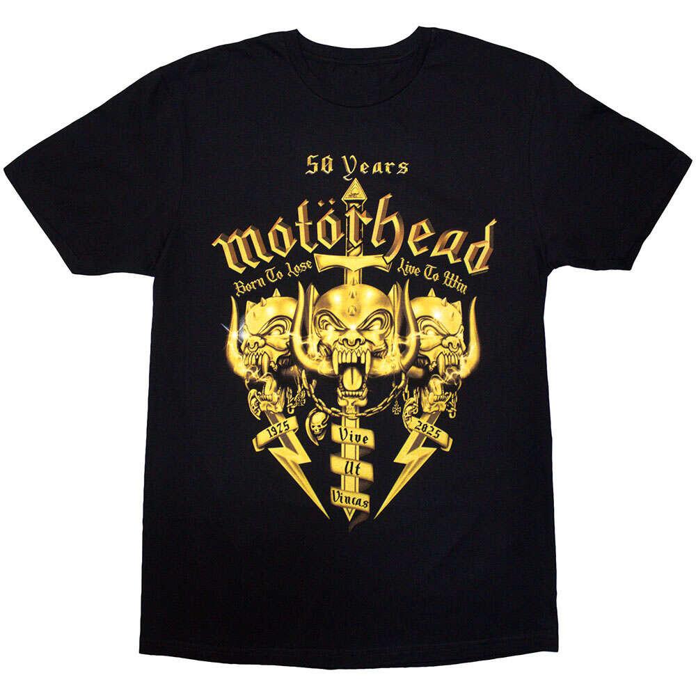 Motorhead 50 Years Swords & Warpig Logo Black Unisex T-shirt Size S-5XL XL