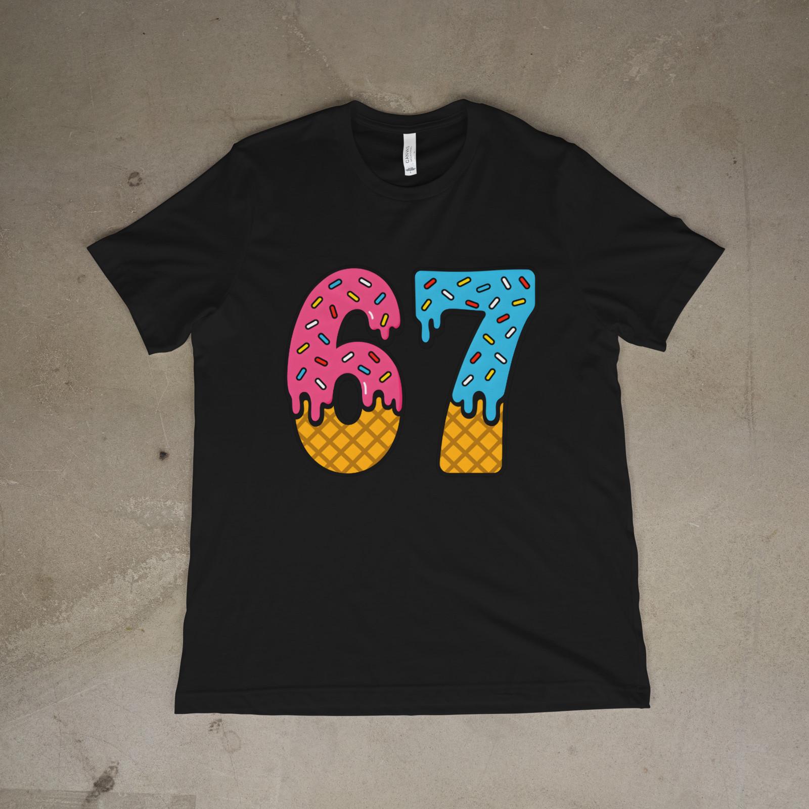 67 Ice Cream Birthday Shirt | Cute Sprinkles Number Tee | Unisex S–3XL XL