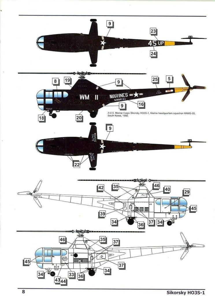 AMP Scale American Sikorsky Helicopter Plastic Model Kit AVP48001 1/48 HO3S-1
