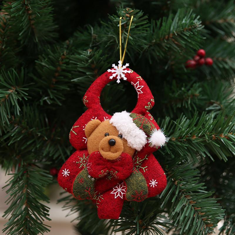 Country Style Unique Christmas Decorative Plush Hangings Featuring Santa Claus And Characters Holiday