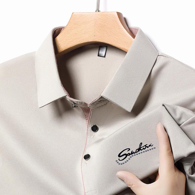 Nová pánská business casual košile s krátkým rukávem s odznakem, jednobarevná polokošile, módní, prodyšná, pohodlná, všestranný top