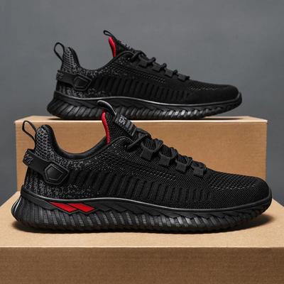 Sneakers Men's Knitted Sports Casual Shoes Breathable Outdoor Rubber Outsole Slip-On Flat Footwear for Summer Zapatillas Hombre