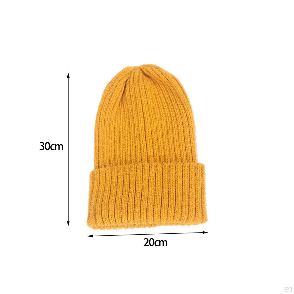 Knitted Winter Hat Beanie Soft Roll Up Edge Hats for Casual and Formal Occassion, a Size