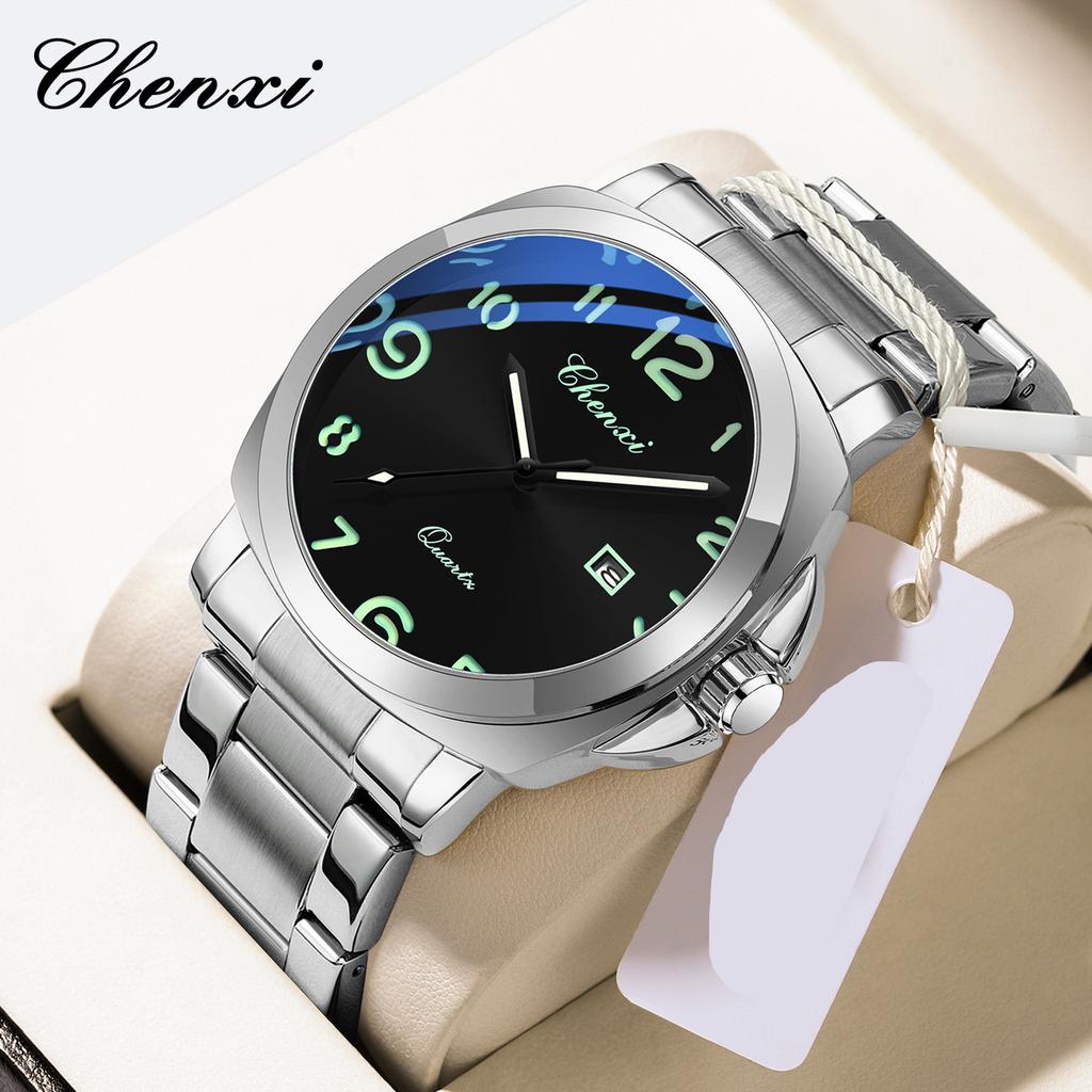 Men's Business Watches Fashion Luxury Luminous Large Arabic Numerals Dial 45mm Man Watch Waterproof Stainless Steel Wristwatch