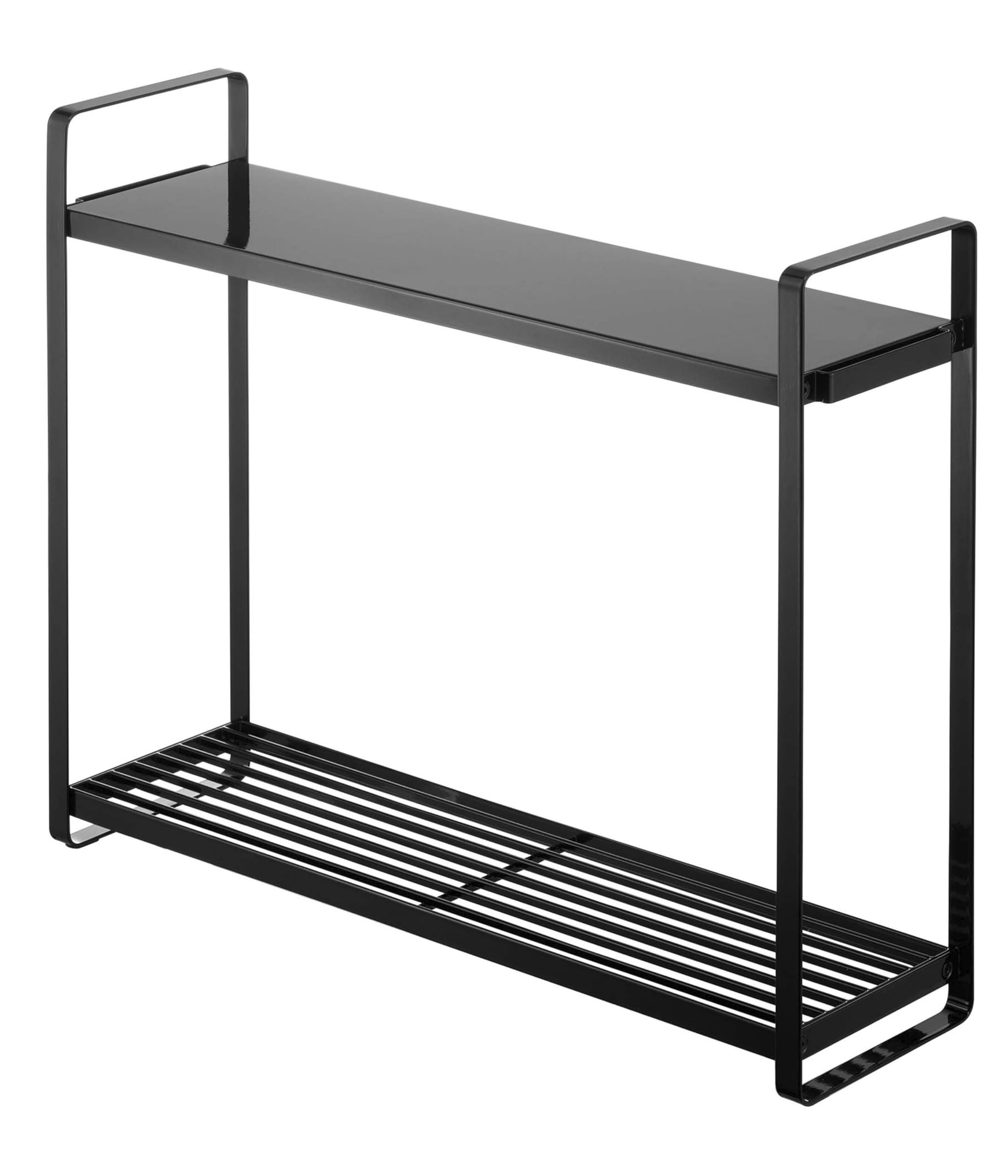 

Подставка для плиты Yamazaki, 2-ярусная, черная, прибл.. 51см Ш x 14см Г x 40см В, Башня для хранения, Полка для приправ, Также может вмещать кастрюли и масло, с крючками, 5151