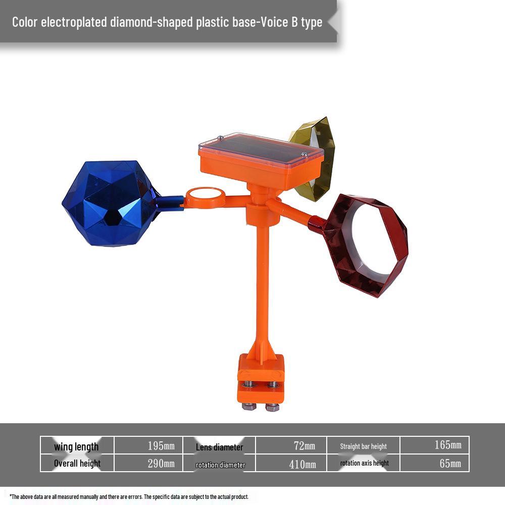 Solar-Powered Reflective Bird Repeller for Orchards, Fish Ponds, and Farmland