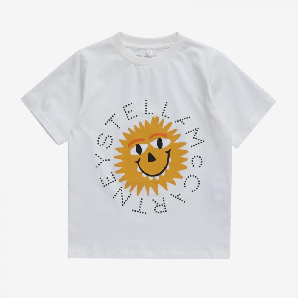 Stella Mccartney Tt8s01 Z0434 101 Sunshine Monster Print Kids Short Sleeve Tee