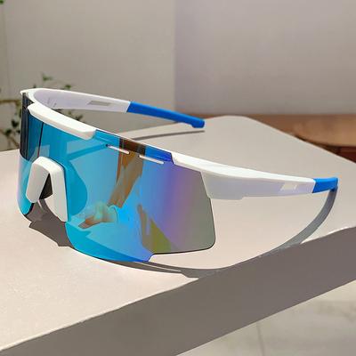 KAMMPT Trendy Cycling Sunglasses Men Motorcycle Ski Bike Goggles with Anti-UV Windproof Outdoor Sports Mirror Shades for Women's