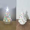 Glowing Hand Painted Battery Operated Ceramic Christmas Tree Desktop Night Light Stylish Home Decoration Accessories