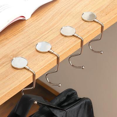 2PCS Tragbare Falten Tasche Haken Aufhänger Geldbörse Handtasche Halter Faltbare Tisch Haken Frauen Handtasche Organizer Büro Schreibtisch Seite haken