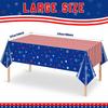 3Pcs Patriotic Tablecloths for 4th of July Decorations,Red White Blue Star Plastic Disposable Table Cover for Fourth of July Memorial Patriotic Day