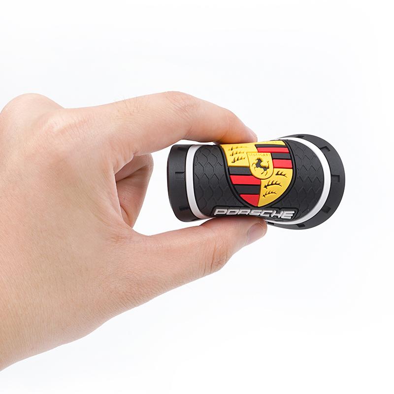 Car Waterproof Anti Slip Mat Coaster Silicone Water Cup Mat For Porsche Panamera Taycan 911 718 Macan Cayenne Boxster Cayman 918