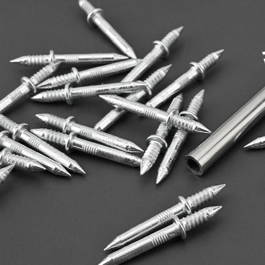 Double Head Nails 100pcs Seamless Nail Skirting Thread Seamless Nail Without Marks Metal Rust-Proof Nails Wood No Trace Fixator