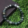 8mm Natural Moss Agate Gemstone Beads Jewelry Handmade Green Stone Bracelet 7.5" For Good-Luck RBB-56