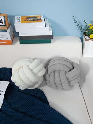 Woven Ball Pillow, Knotted Cushion with Backrest, Perfect for Sofa Decoration For Home, Bedroom Decoration