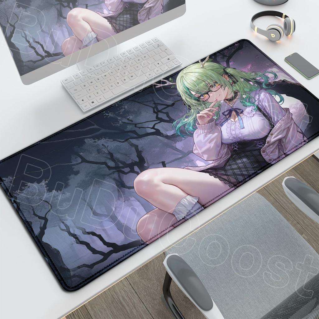 Kawaii Desktop Mouse Pads XXL PC Gaming Accessories Large Anime Carpet Non-slip Computer Game Hololive Ceres Fauna Keyboard Mats