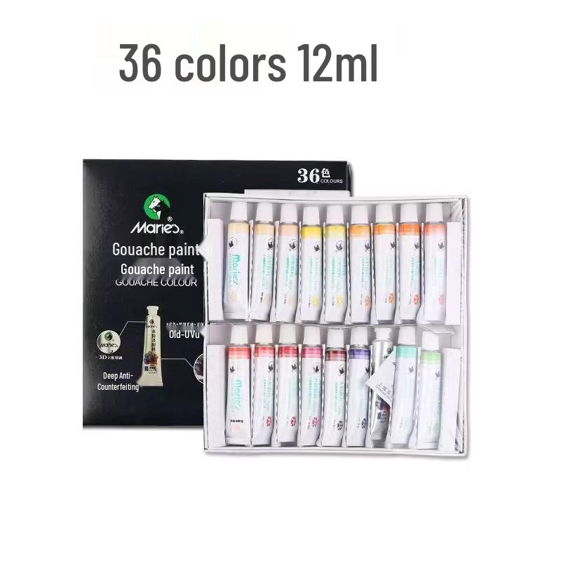 Набор гуаши Mali - 12, 24 или 36 цветов для студентов и художников 12 Colors 12ml