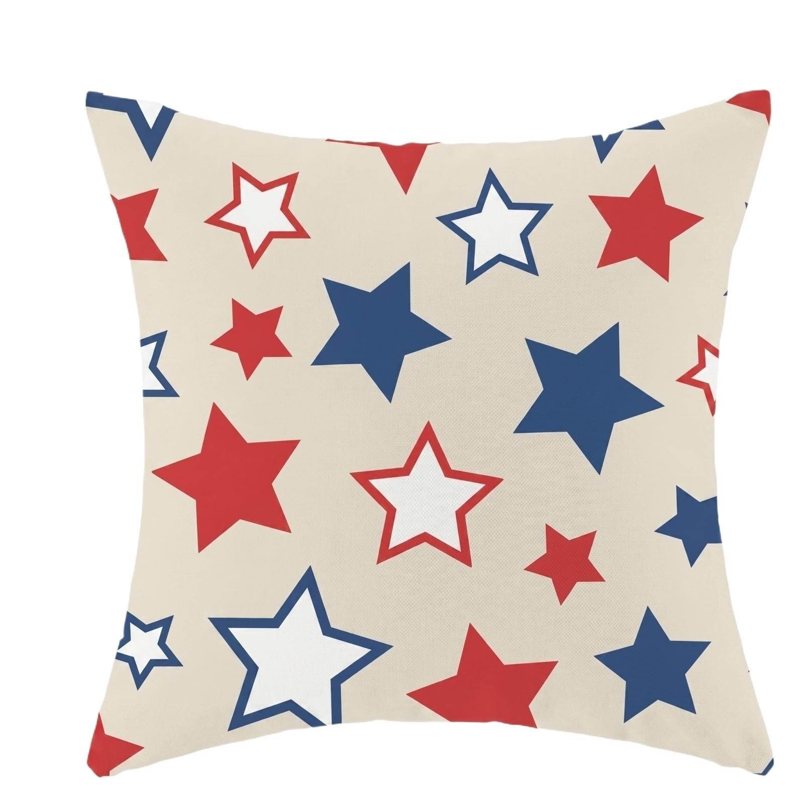 

Square Throw Pillow Cover Star Pattern Decorative Cushion Case for Sofa Bed Couch Living Room Home Decor 18x18 Inch Zipper Closure One Size