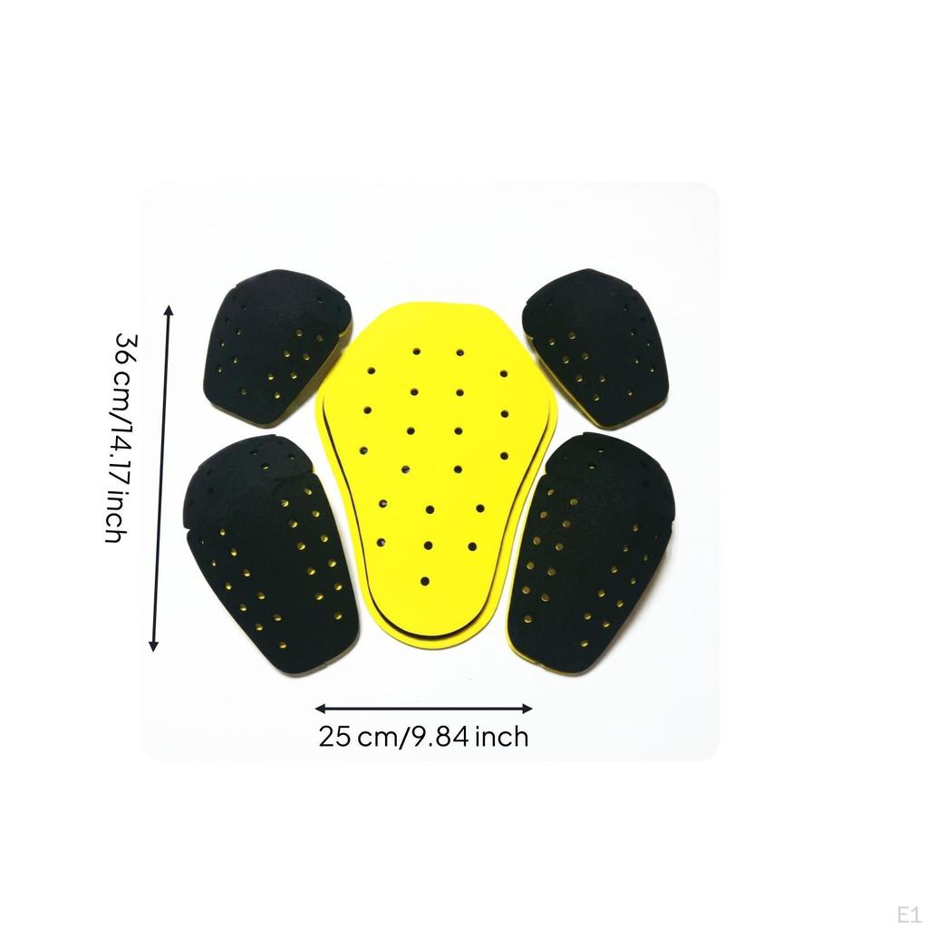 5 Pieces Shoulder Elbow Back Protectors ShockAbsorbing Motorcycle Pad Set Breathable Motorbike