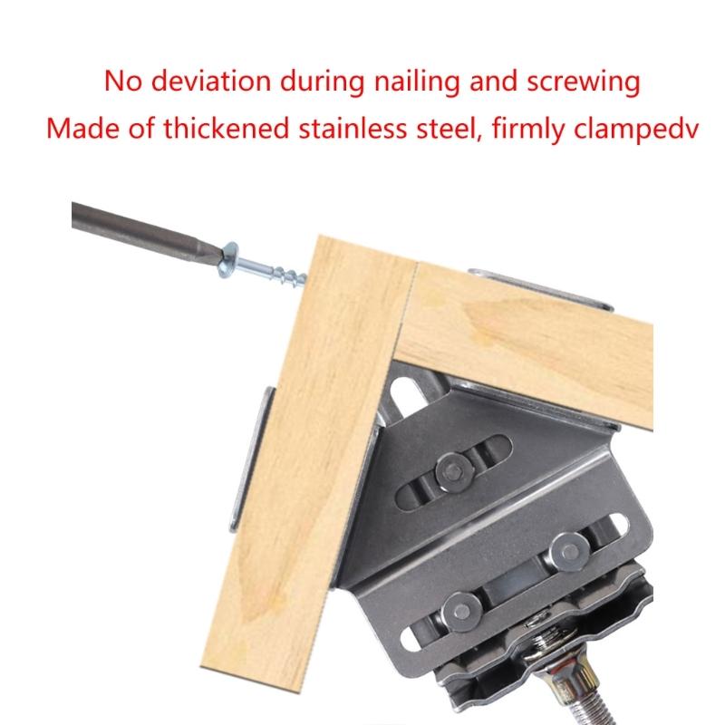 Heavy Duty 90° Angle Clamp Stainless Steel Corner Clamp 2 Type for Accurate Woodworking Strong Grip Effortless Operation