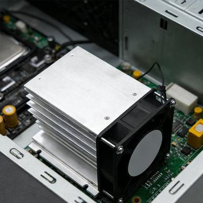 220V AC Heatsink with Fan Aluminum Heatsink Suitable for Three Phase Relays Solid State Relay Cooling with Din Rail Mount