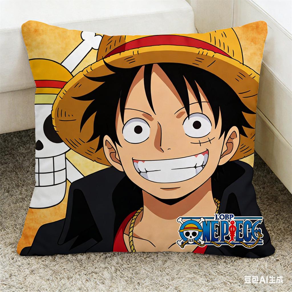 One Piece Pillow Cover Anime Fan Favorite Character Print Decorative Pillowcase for Bedroom Living Room and Anime Enthusiasts