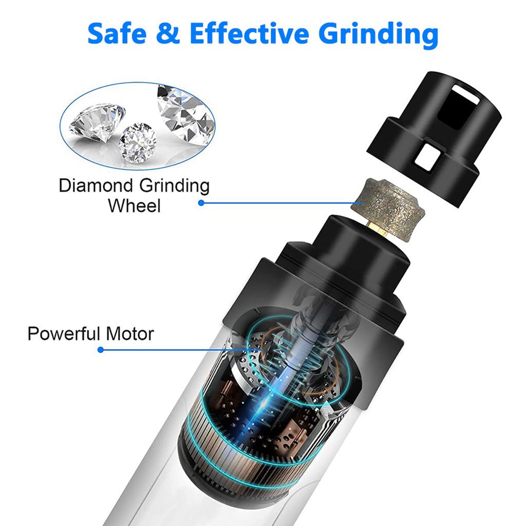 2 Speed Electric Pet Nail Grinder Safe USB Rechargeable Dog Cats Nail Trimmer Low Noise Clipper For Small To Large Pet