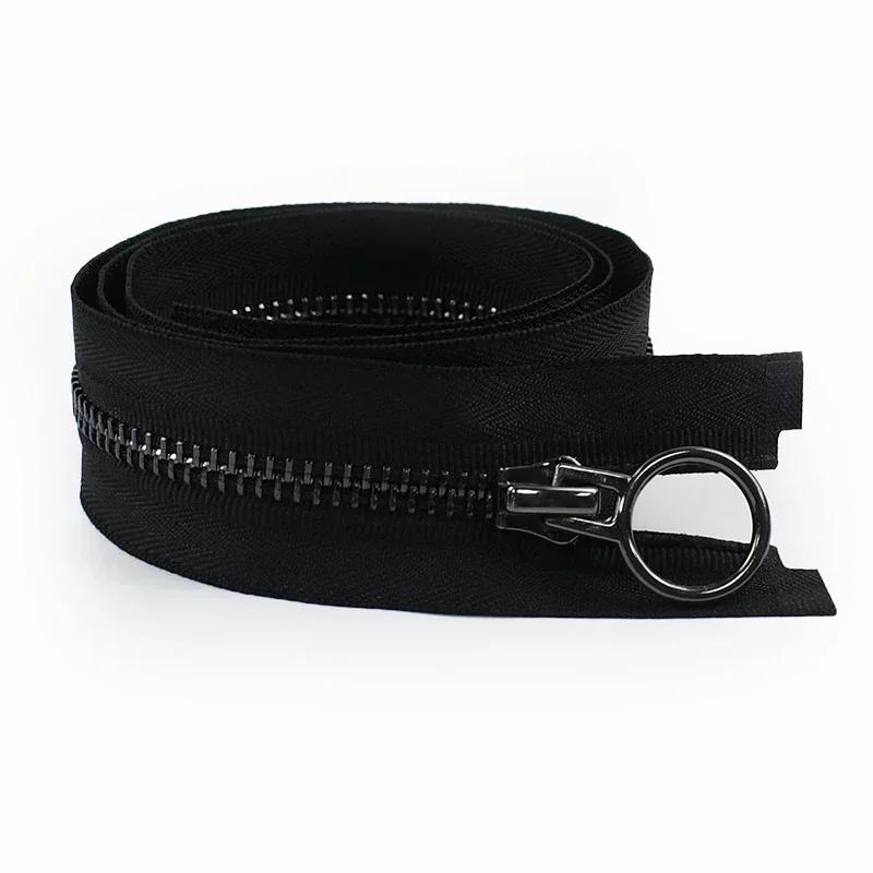 Meetee 5# Schwarze Metallreißverschlüsse 15-150cm Geschlossenes/Offenes Ende Reißverschluss Mäntel Taschen Auto-Lock Verschluss Reißverschlüsse Reparatur Kleidungsstück Nähzubehör