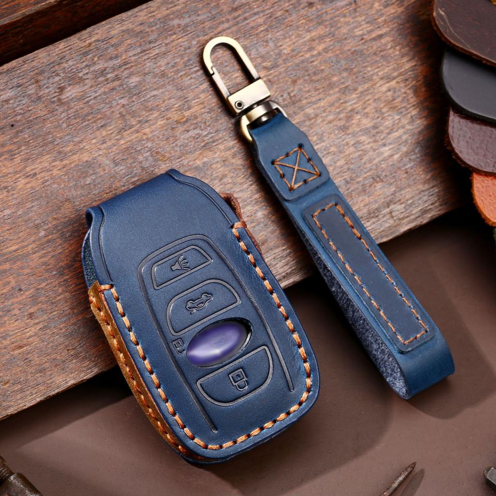 Leather Car Key Cover Keychain Holder Case Protector for Subaru Legacy Impreza Forester Xv Trezia BRZ Wrx Levorg Outback Remote