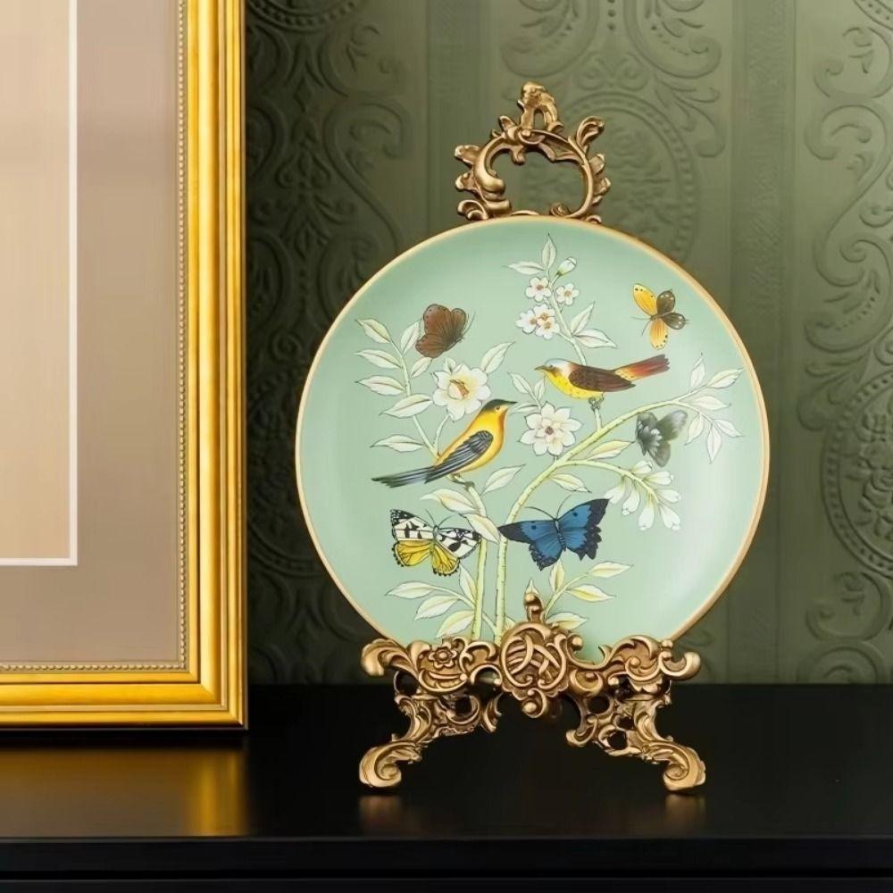 Creative Plate Display Stand Gold Art Photo Frame Holder Frame Bracket  Tabletop Decoration