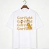 Garfield & Odie Repeating Letters Trendy T-Shirt! American Retro Fun Print Loose-Fitting Short Sleeve, Unisex, Oversize Couple Tee