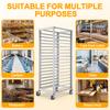 18 Tier Aluminum Bread Baking Speed Rack with Wheels Commercial Kitchen Bun Pan Sheet Pan Rack for Restaurant Cafeteria Pizzeria